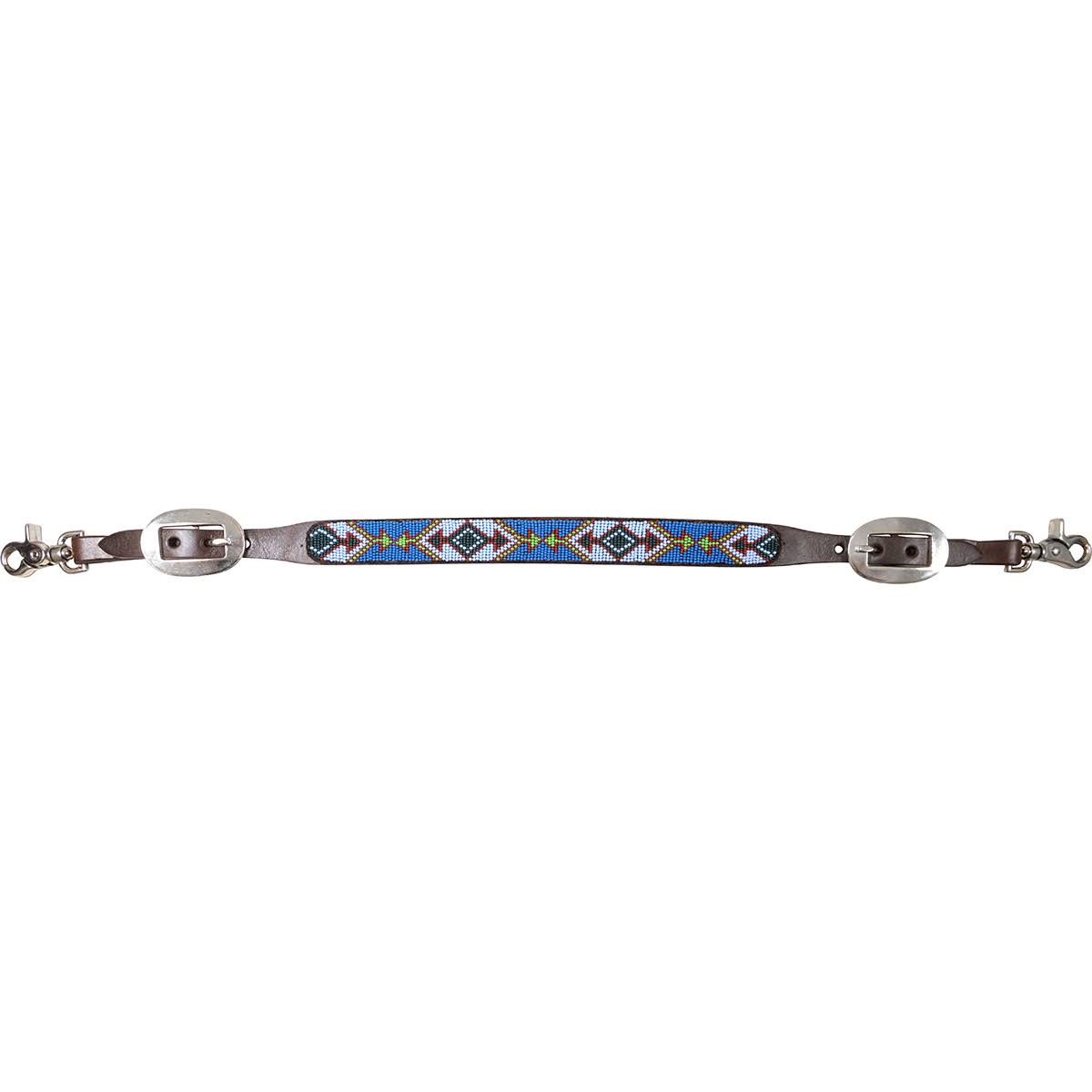 Blue Beaded Wither Strap L819