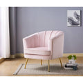 Peach Velvet Accent Chair Y559948