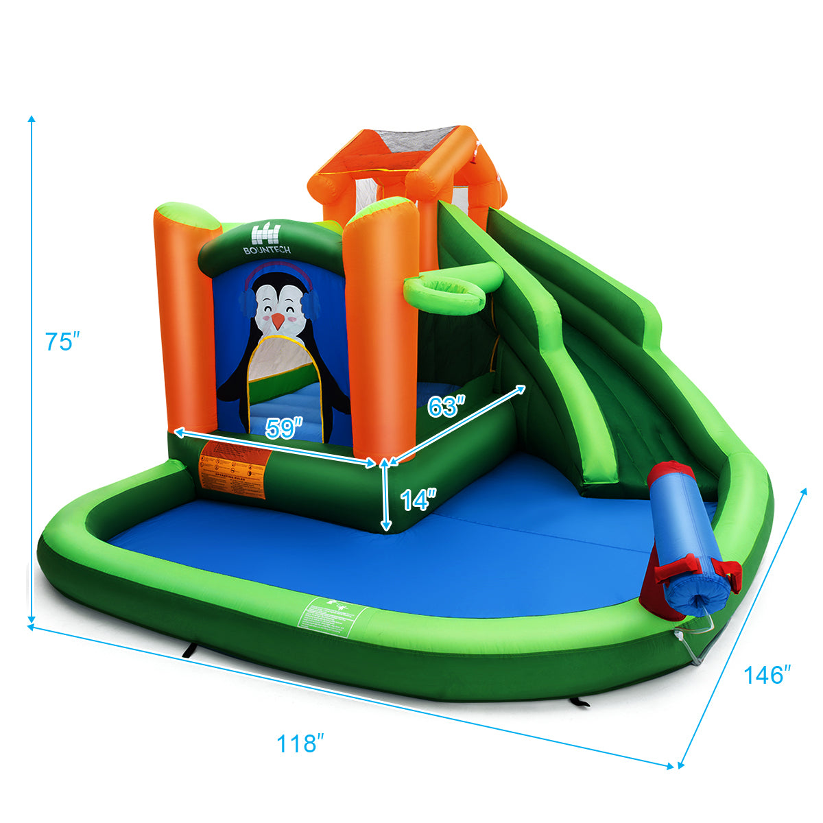 Inflatable Water Park Slide Bouncer with Splash Pool and Blower E53733