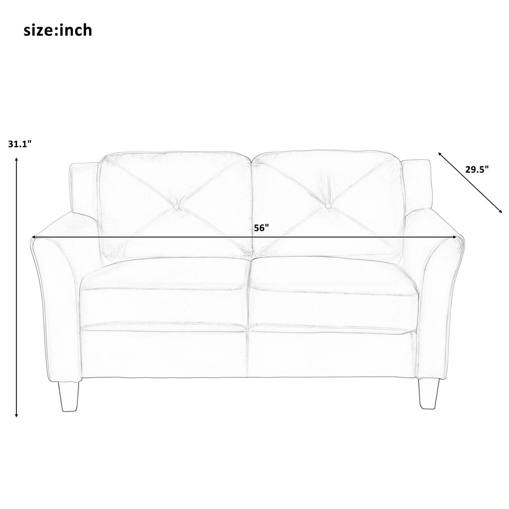 Button Tufted 3 Piece Chair Loveseat Sofa Set P6483