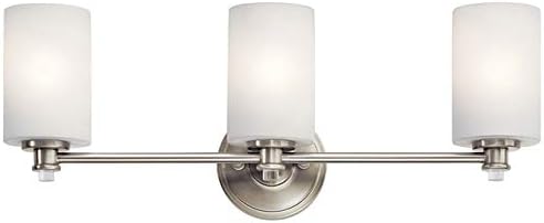 Brushed Nickel 3 Light LED Vanity Light with Glass Accent Y374