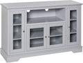 Grey Sideboard Console Table Storage Cabinet with Glass Doors E21312