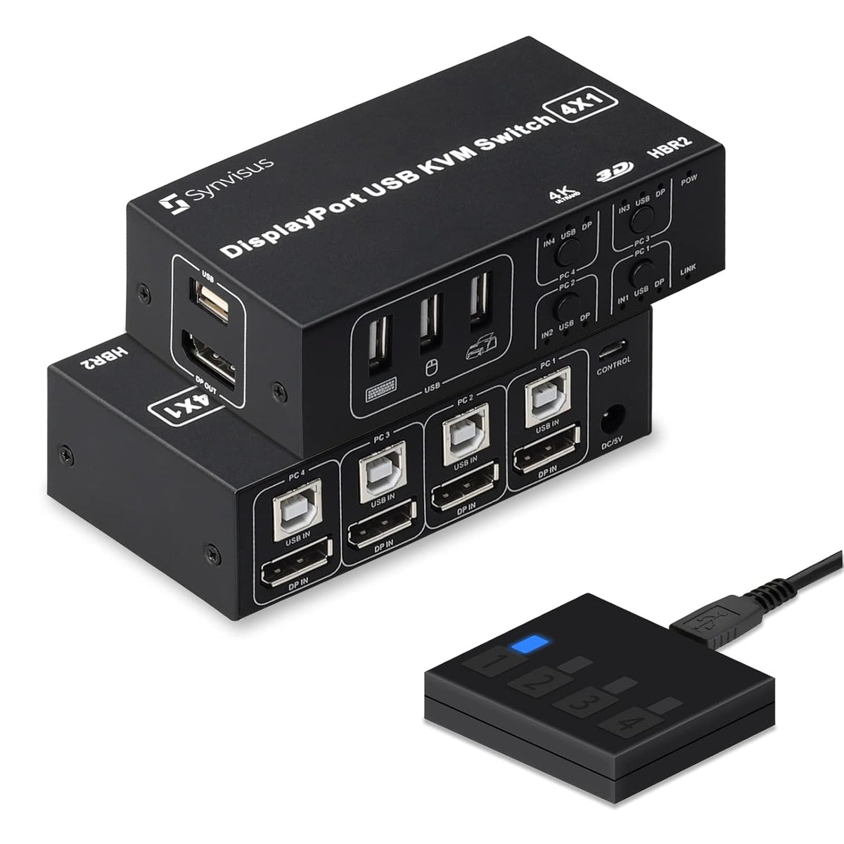 4 Port USB KVM Switch with 4 USB Cables F934