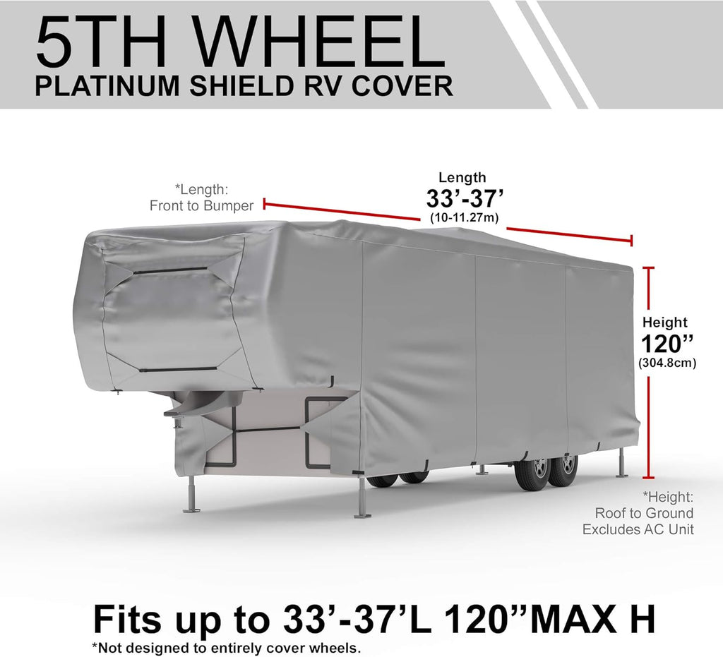 Weatherproof RV Cover for 5th Wheel RV 30' - 32' Long with Fleece Lining O609604