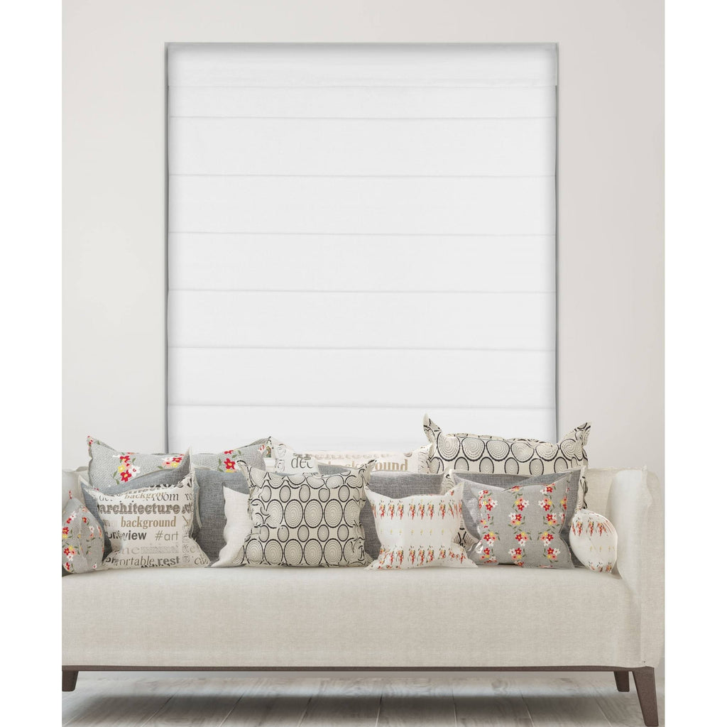 White Cordless Fabric Roman Shades T586000
