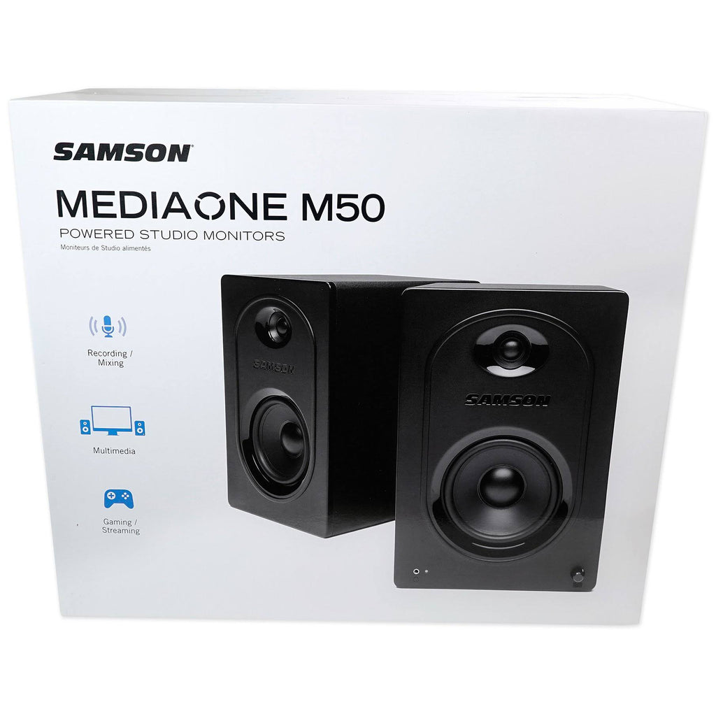 Pair Samson M50 5x22 Computer Speakers Monitors K5881
