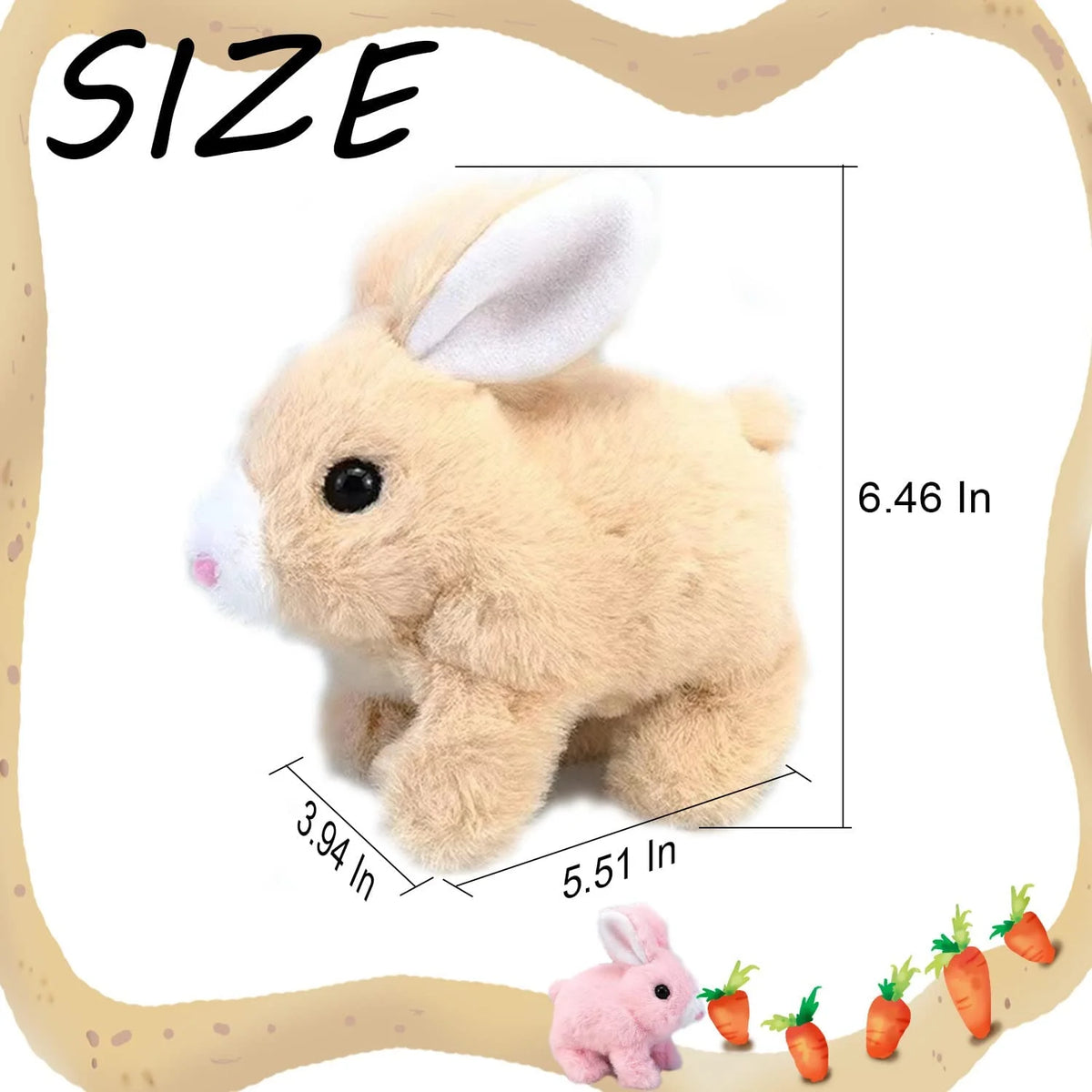 Easter Plush Stuffed Bunny Toy Walking Rabbit Educational Toys for Kids D228