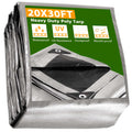 20x30ft Heavy Duty Reinforced Poly Tarp Waterproof Tarpaulin with Eyelets U96754