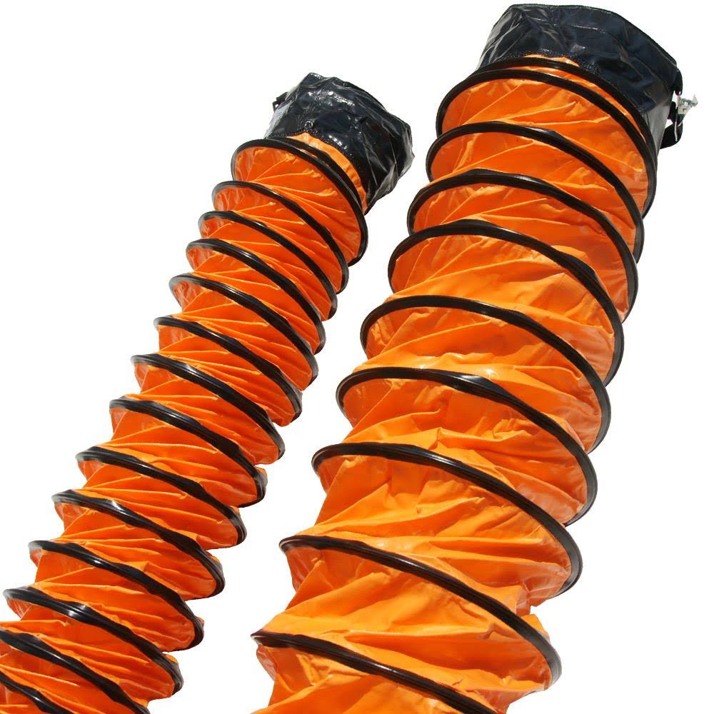 Orange Ventilation Duct Hose, 10x22ID x 25 ft Length F6833