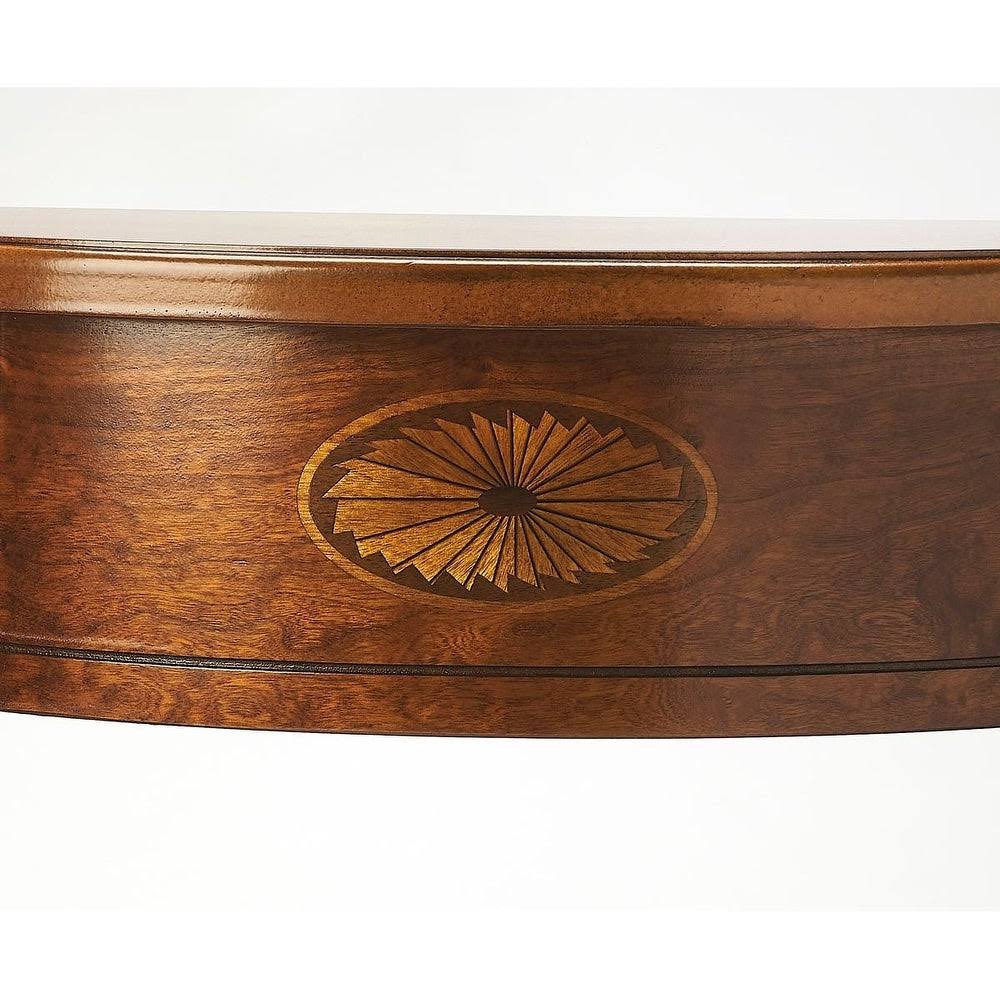 Olive Ash Burl Demilune Console Table F266403