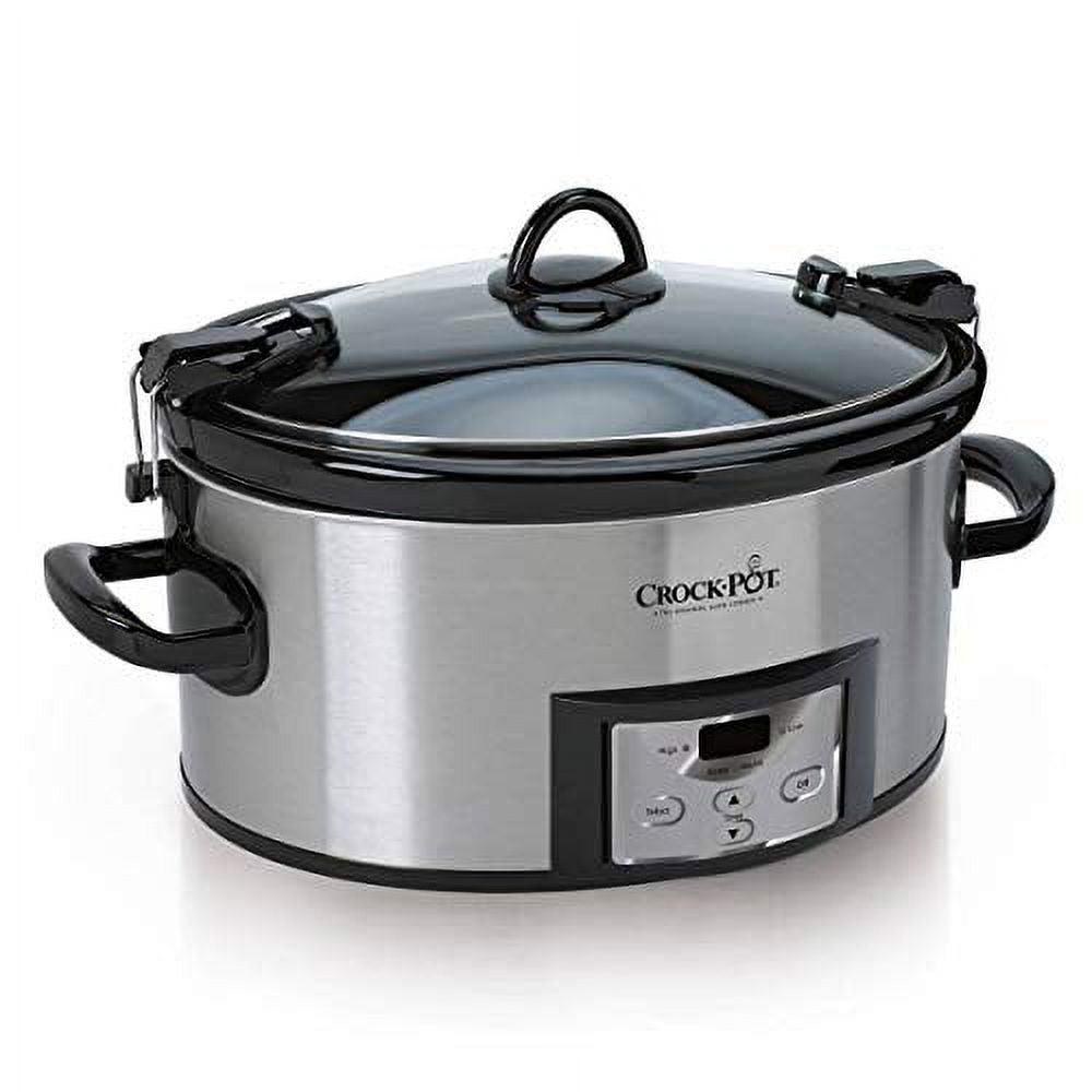 6 Qt Programmable Slow Cooker, Silver E8259
