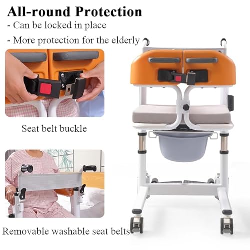 Portable Bath Lift Chair with 180° Split Seat and Wheels X630619