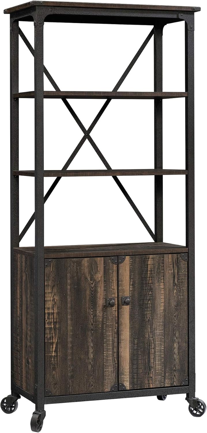 Bookcase with Doors, Carbon Oak Finish H9579
