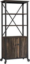 Bookcase with Doors, Carbon Oak Finish H9579