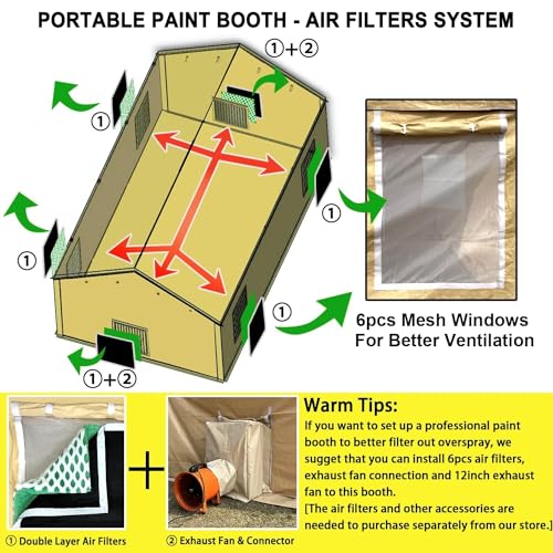 26X14X10.5FT Portable Paint Booth with 6pcs Mesh Windows B140