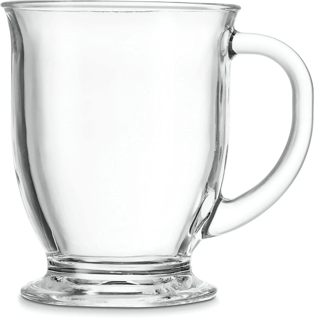 Clear Glass Coffee Mugs Set of 6 15-Oz Borosilicate Glass D102