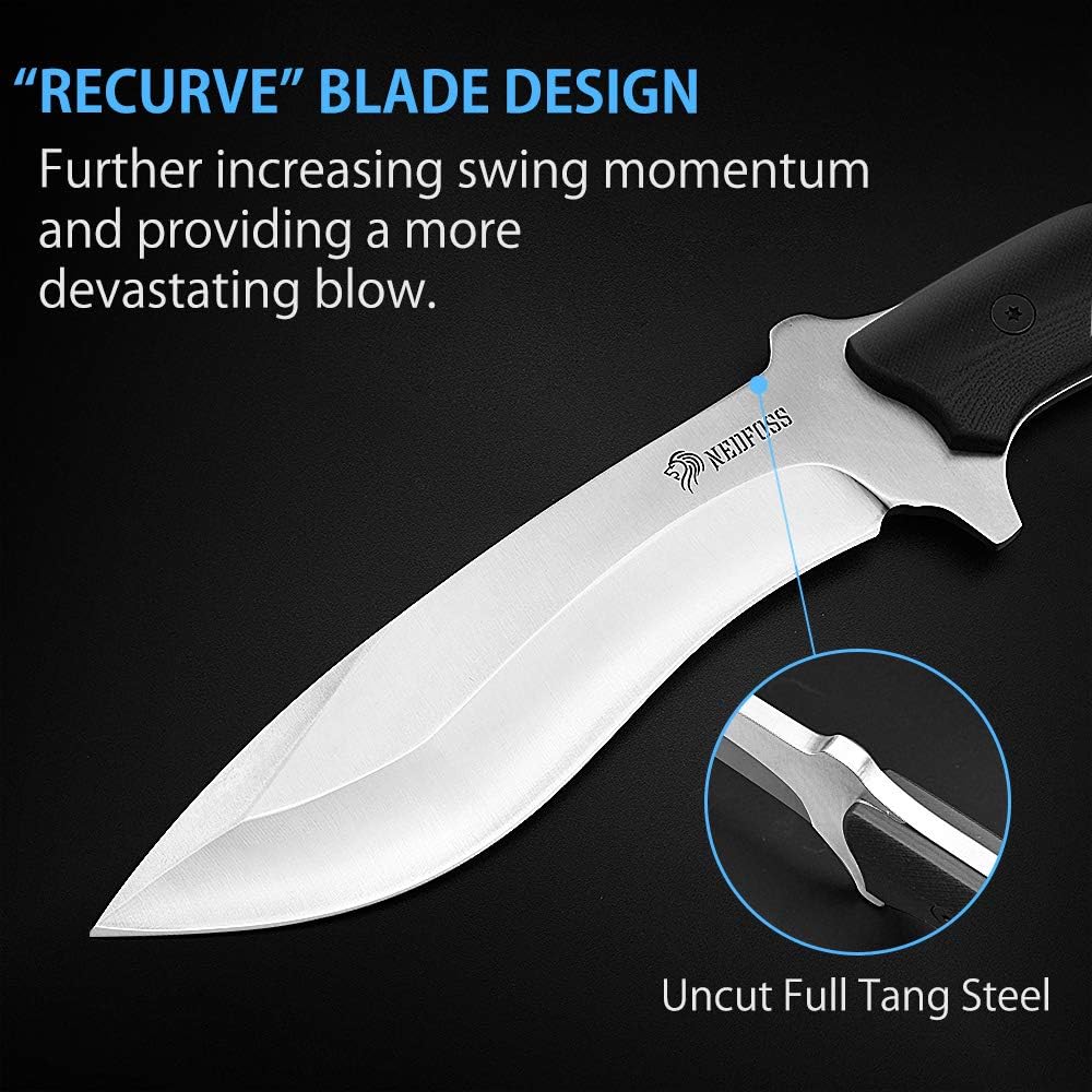 Fixed Blade Full Tang Kukri Machete with G10 Handle L33201
