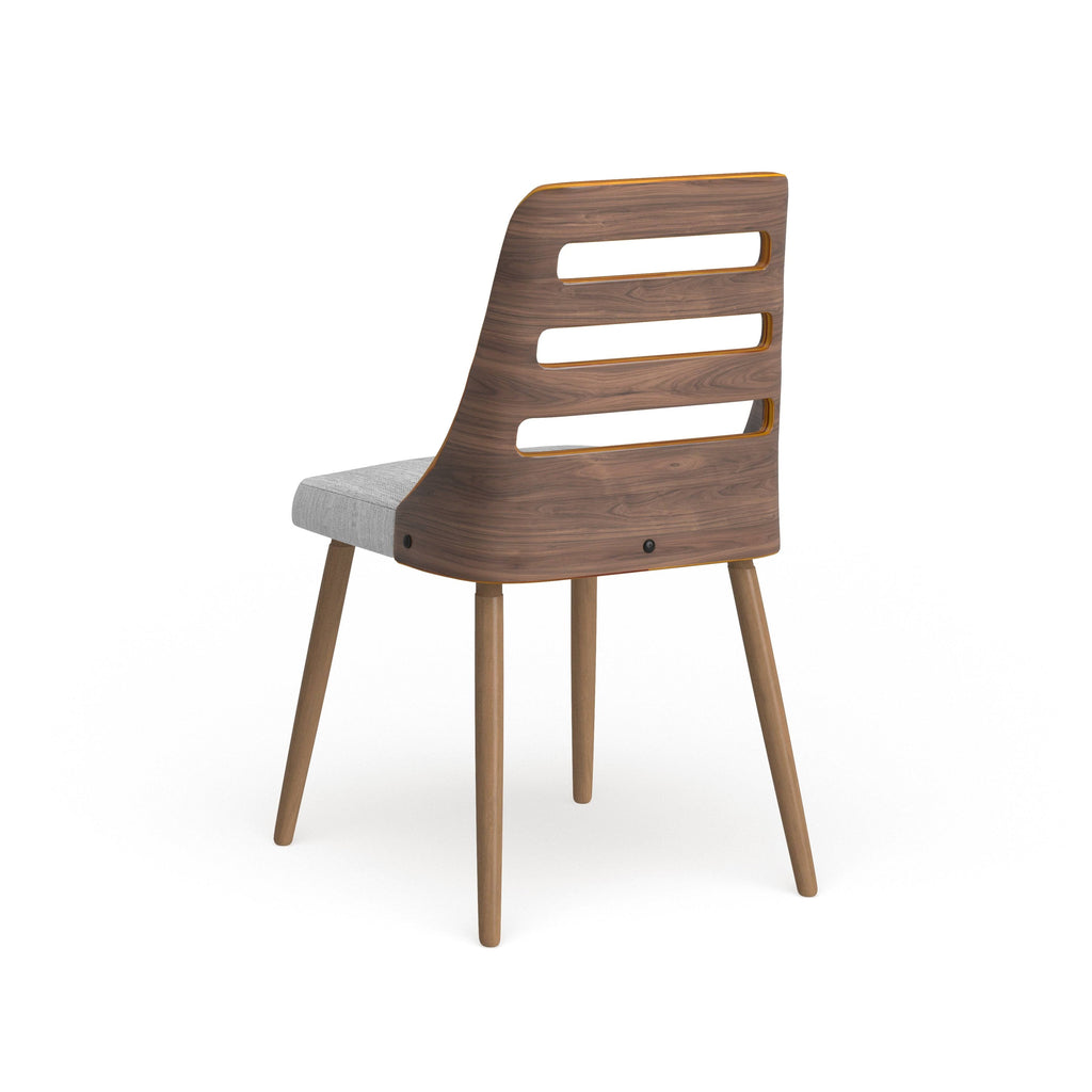 Walnut Wood Dining Chair with Grey Fabric Z199