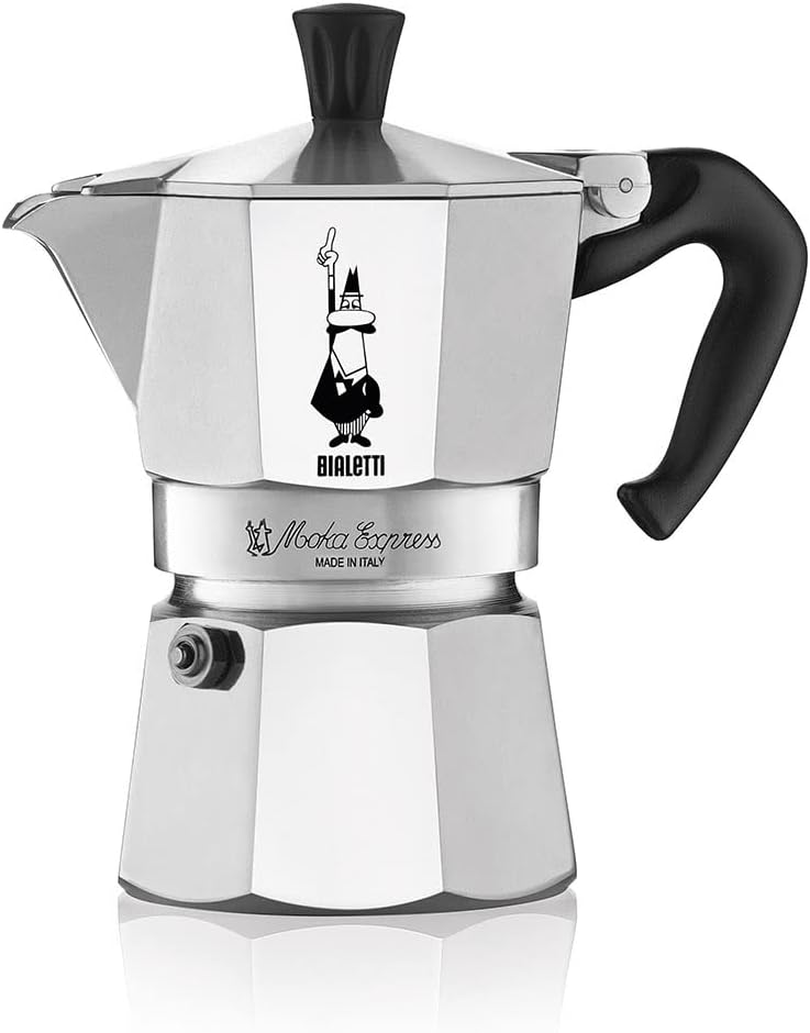 3 Cups (4.4 Oz - 130 Ml) Aluminium Stovetop Espresso Maker B9656