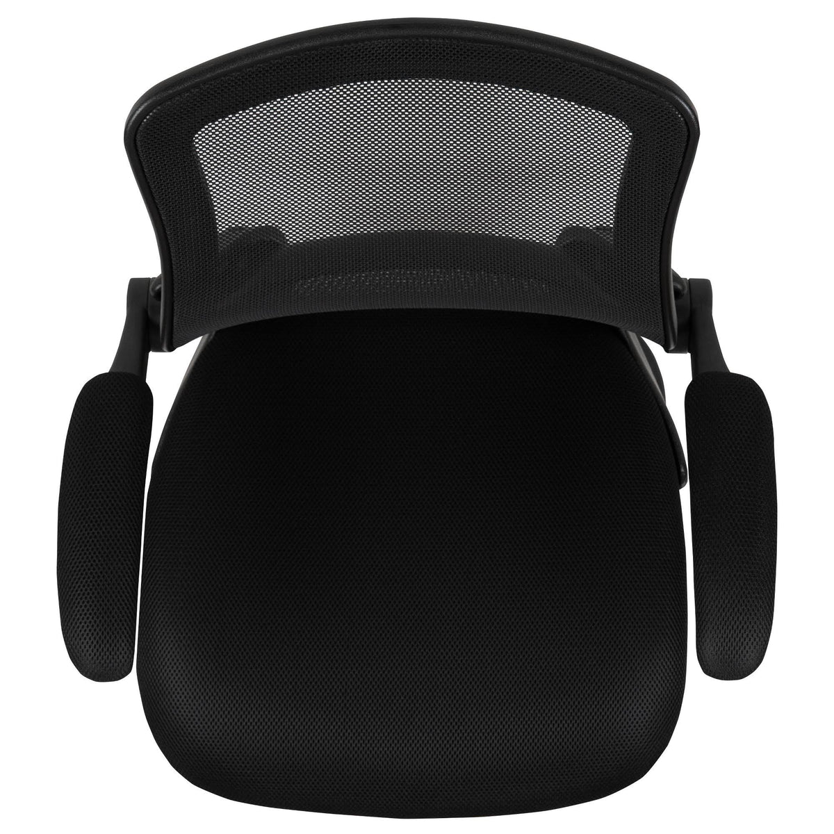 Black Mesh Sled Base Office Chair with Flip-Up Arms A1167