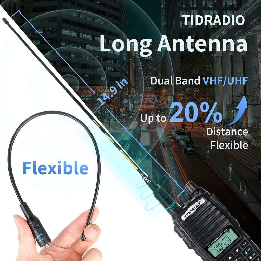 2PCS Dual Band Ham Radio Handheld with Programming Cable and Long Antenna C228864