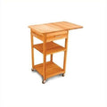 Natural Finish Drop Leaf Butcher Block Kitchen Cart F792