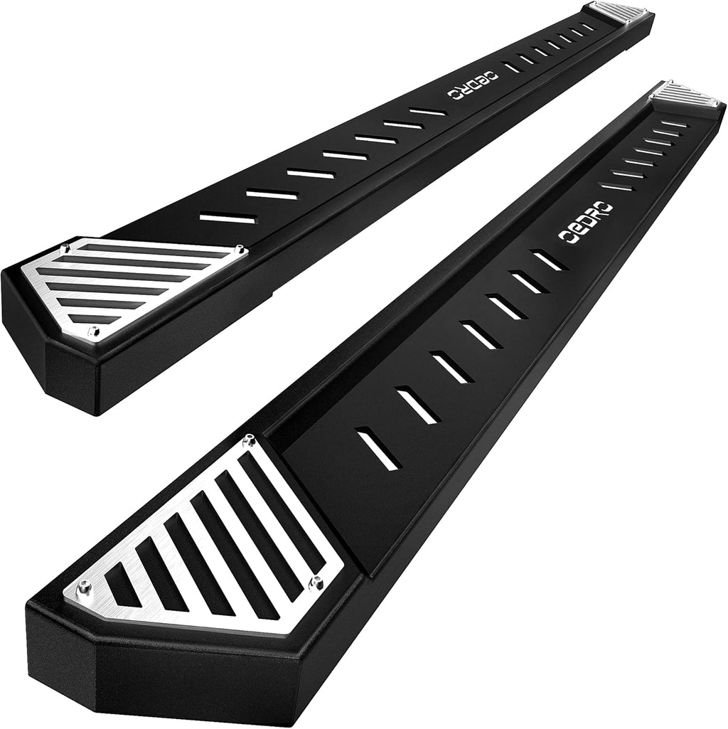 Textured Black Steel Running Boards Side Step Rails X28318
