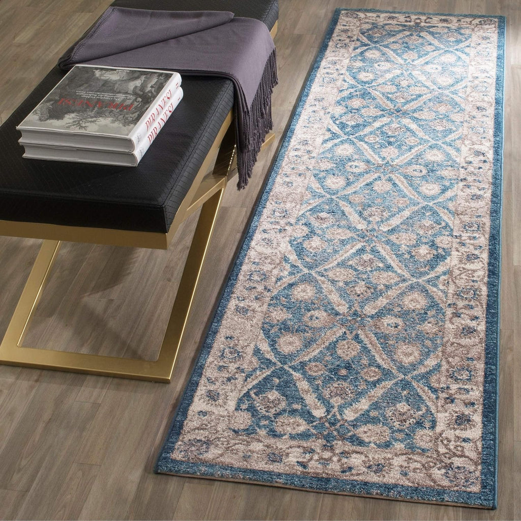 9' x 12' Blue & Beige Vintage Oriental Area Rug C780