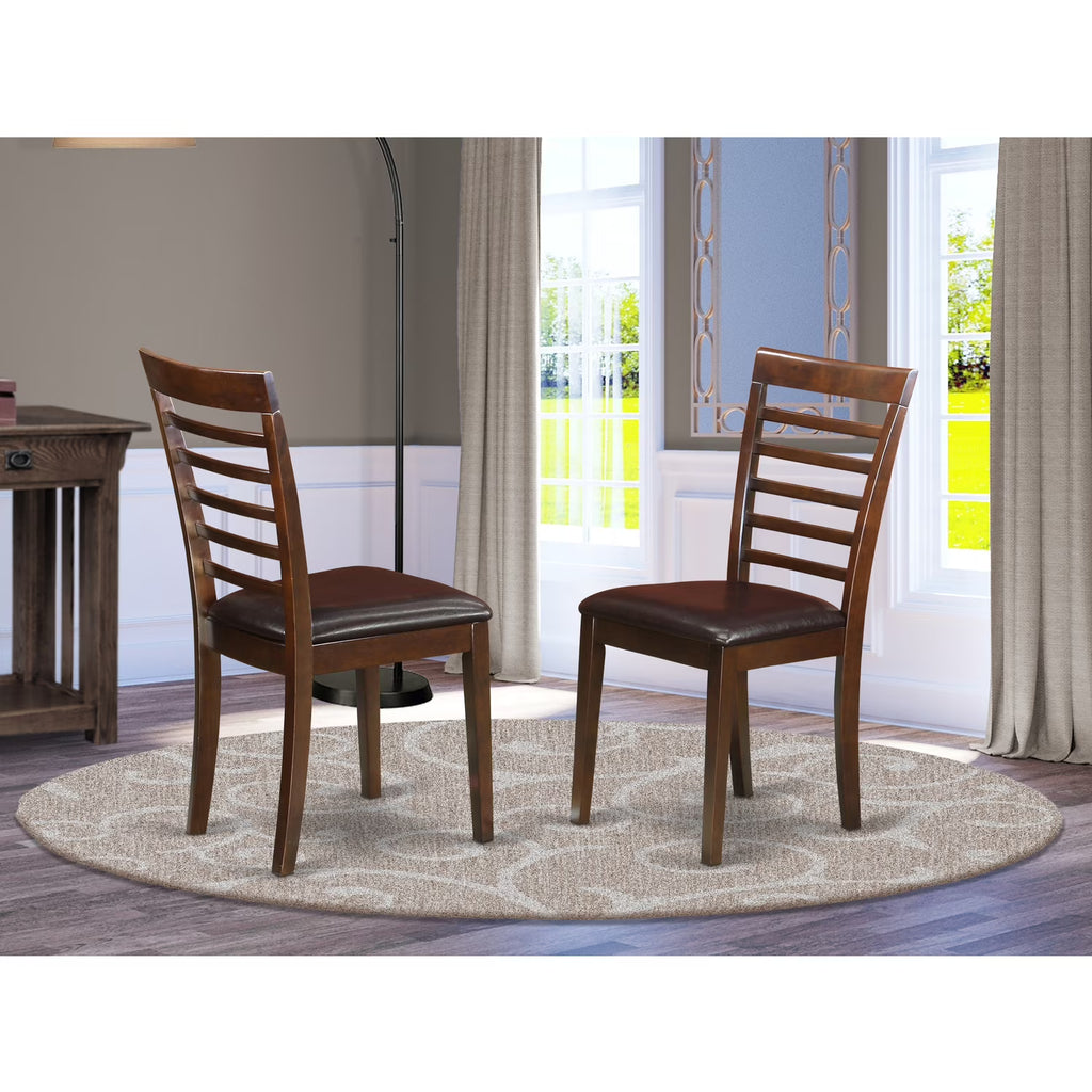 Mahogany Faux Leather Kitchen Chair Set of 2 M46836