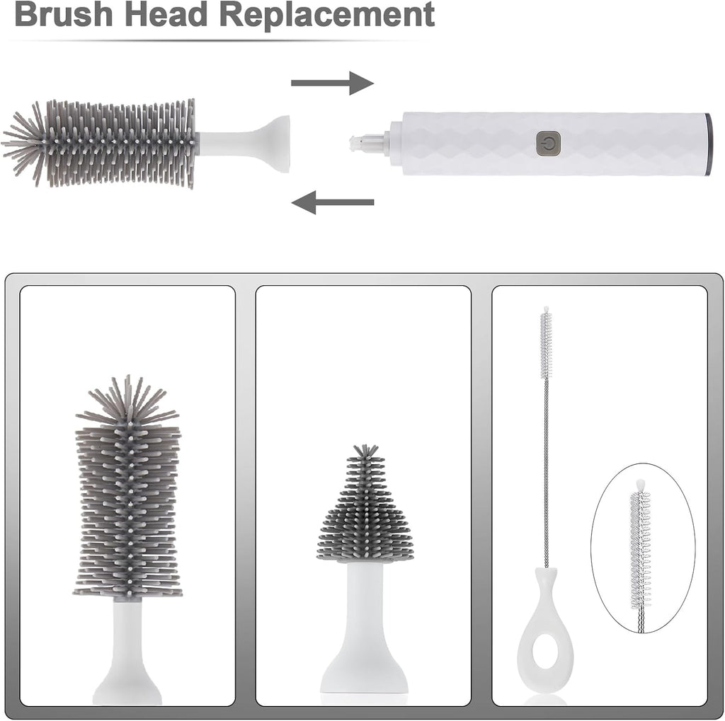 White 1500mAh Electric Baby Bottle Brush Set V62003