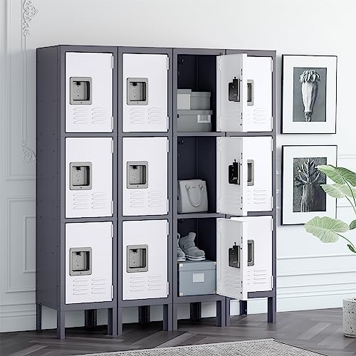 Grey White 2 Door Steel Locker J48959