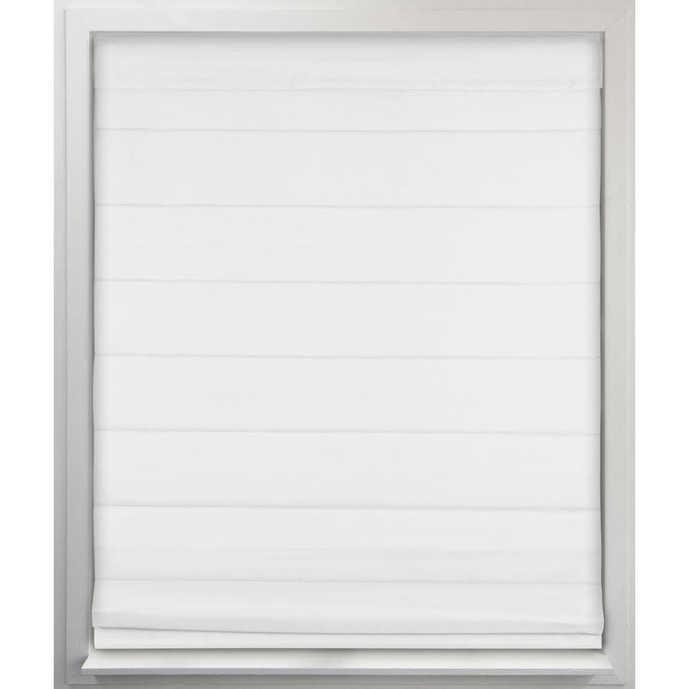 White Cordless Fabric Roman Shades T586000