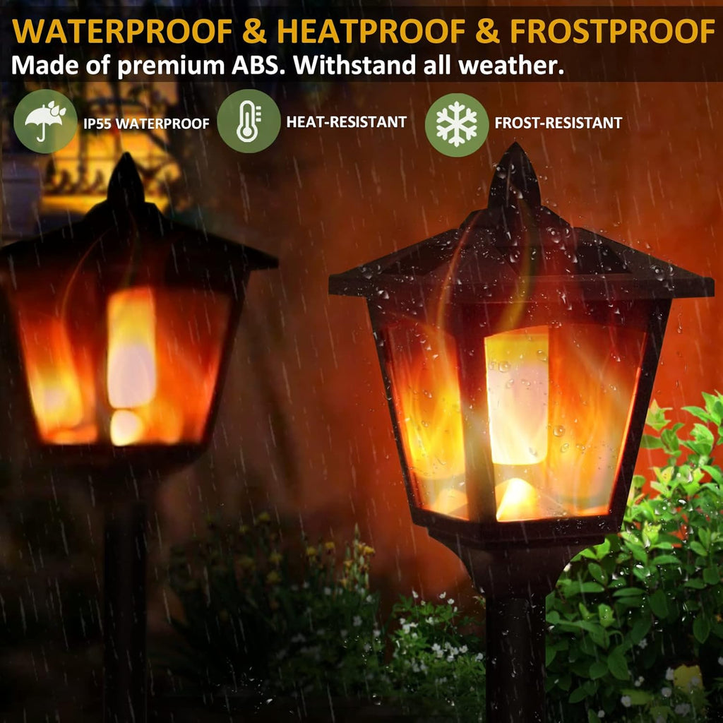 Solar Torch Light with Flickering Flame, IP55 Waterproof Solar Powered - 4 Pack K217