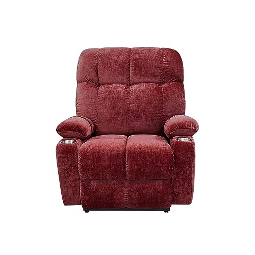 Red Power Lift Recliner Chair with Massage and Heat E2089
