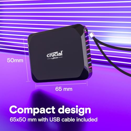 2TB Portable SSD USB-C External Solid State Drive Black F7127