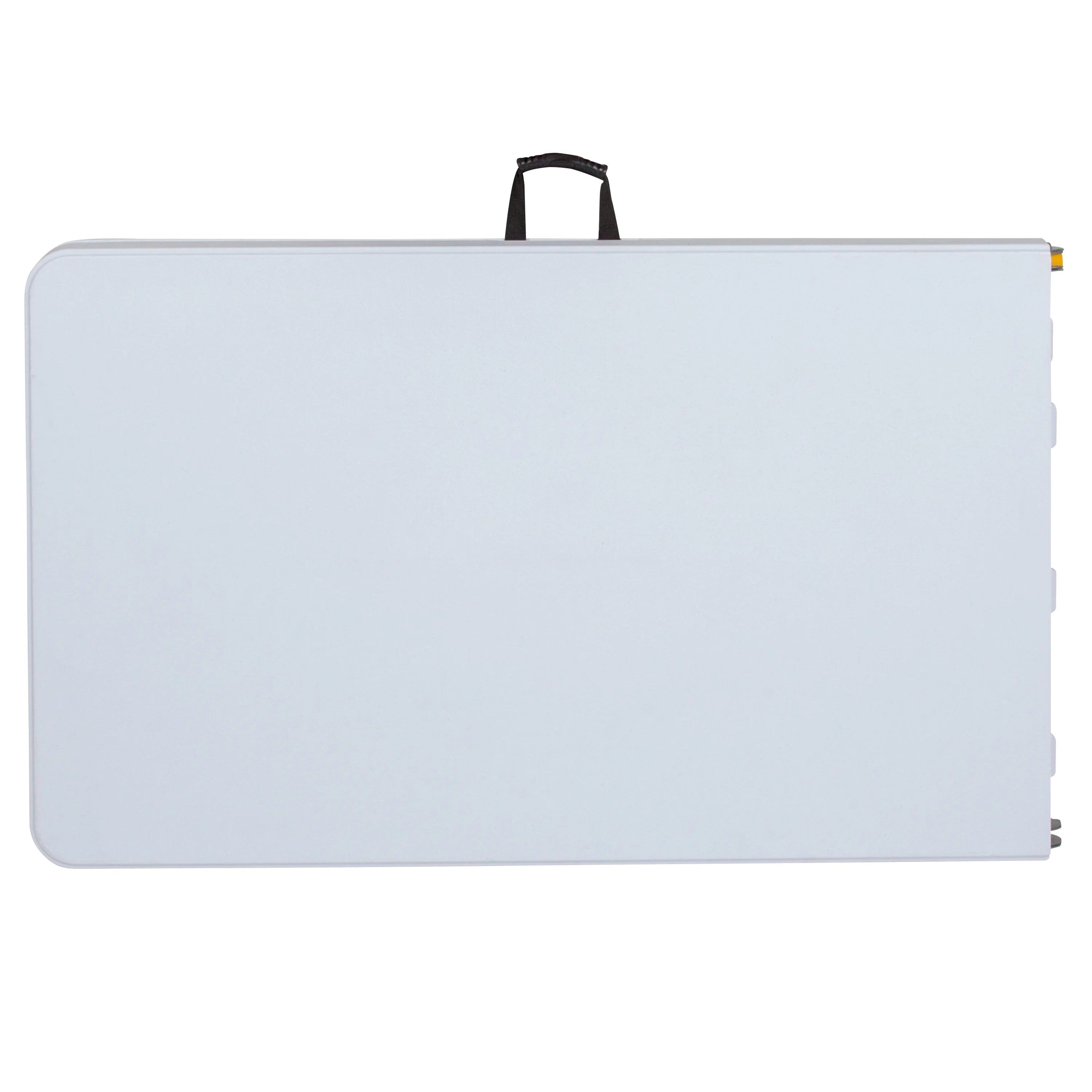 8-Foot Height Adjustable Granite White Plastic Folding Table with Carrying Handle W225624