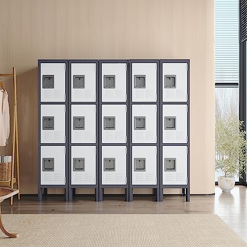 Grey White 2 Door Steel Locker J48959