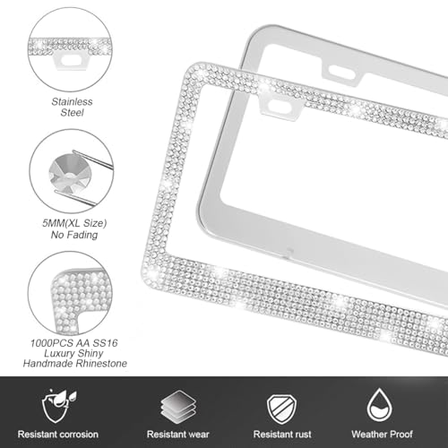 27PCS Bling Car Accessories Set with Reinestone Crystal Steering Wheel Cover B356