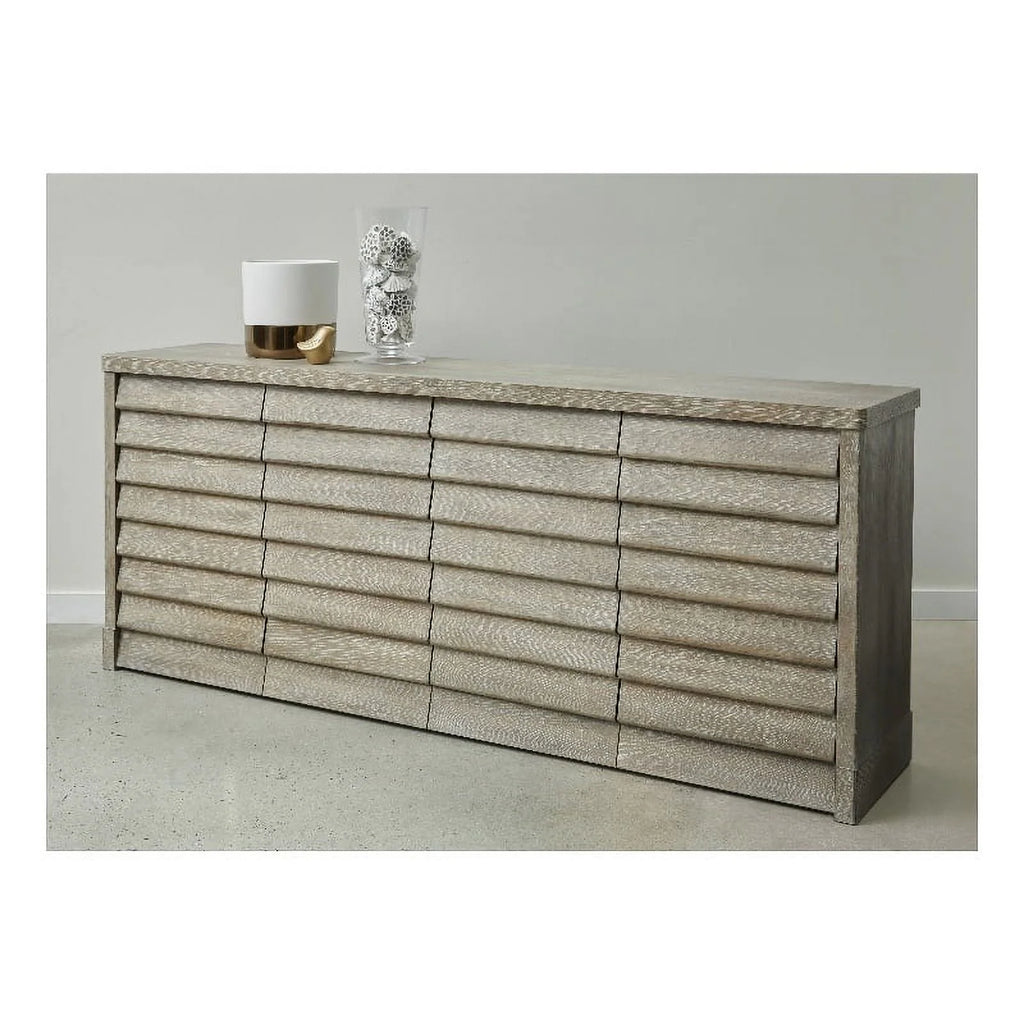 Natural Sand Finish 4 Door Wood Credenza A247507