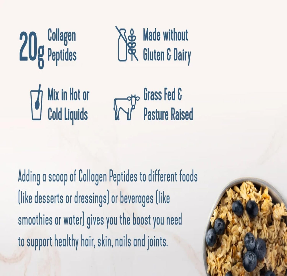 Unflavored Collagen Peptides Powder, 24 oz L151382