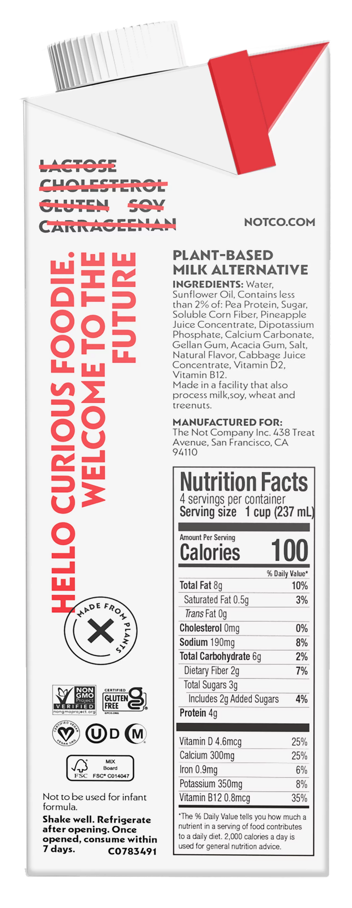 32 Fl Oz Pack of 6 Shelf-Stable Plant Based Milk Z568812