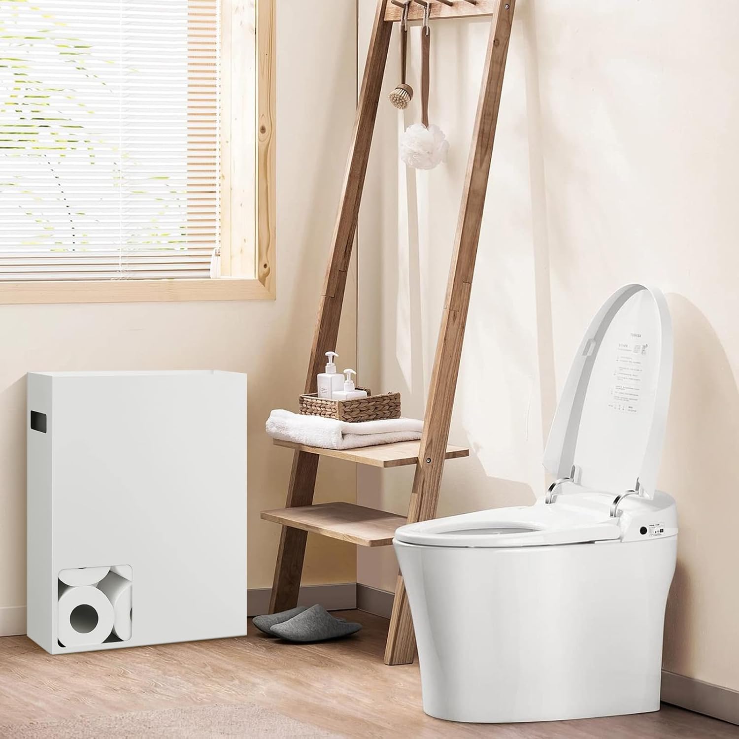 White Toilet Paper Storage Organizer C804976