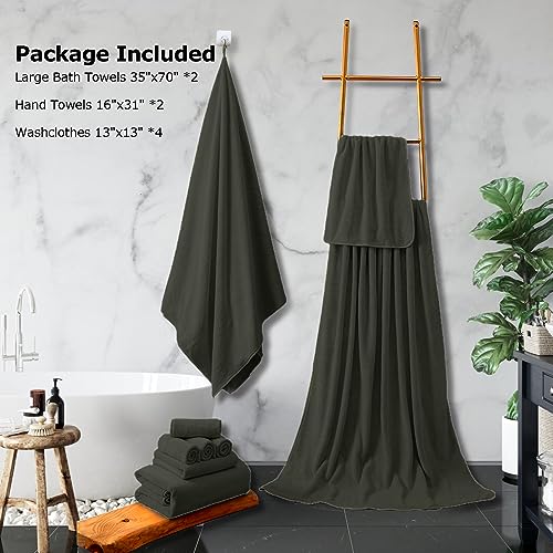 4 Pcs Oversized Black Microfiber Bath Towels 35x70 Inches Q356544