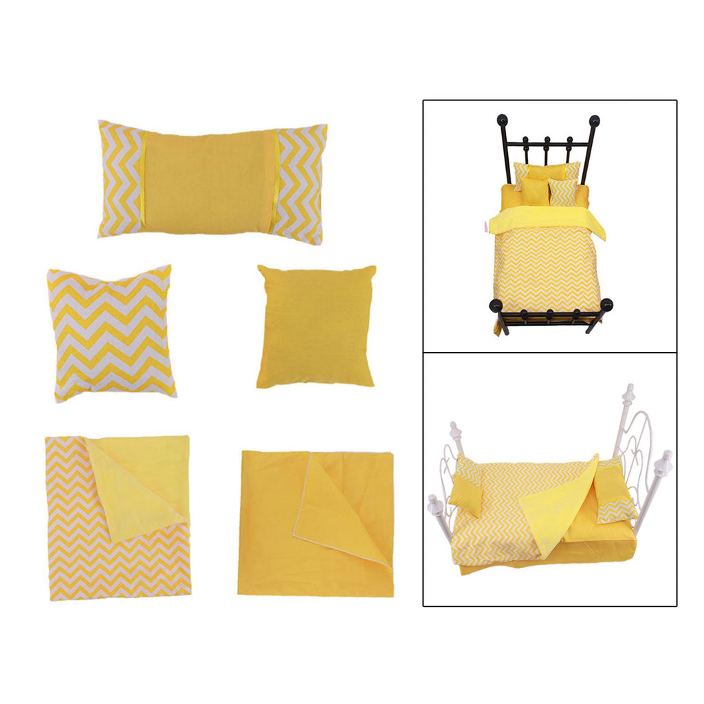 Yellow 18 inch Doll Bedding Set L384185
