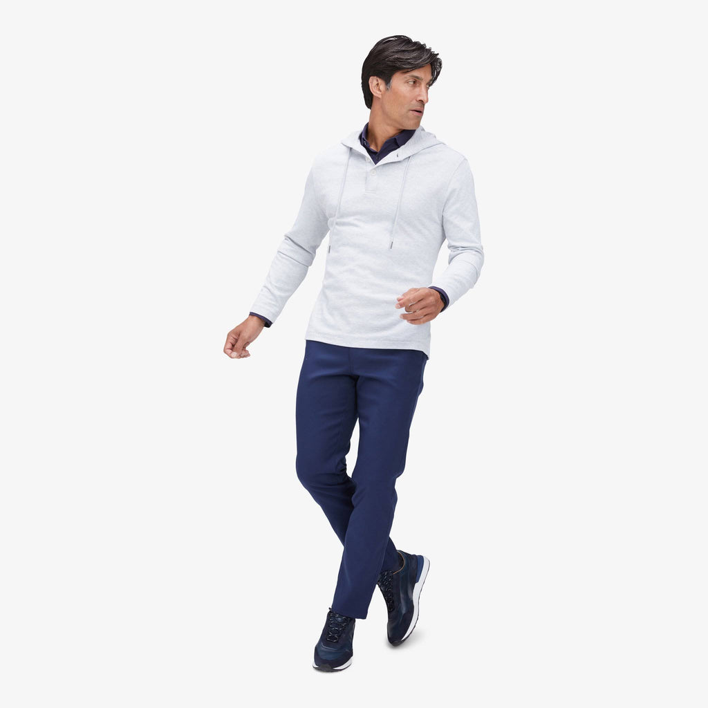 Light Gray Heather Hooded Henley W41745