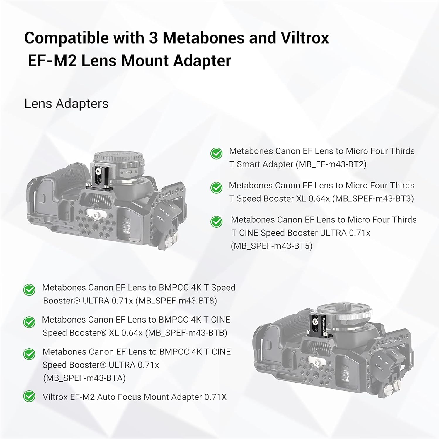 Lens Mount Adapter Support for BMPCC 4K Cage E771