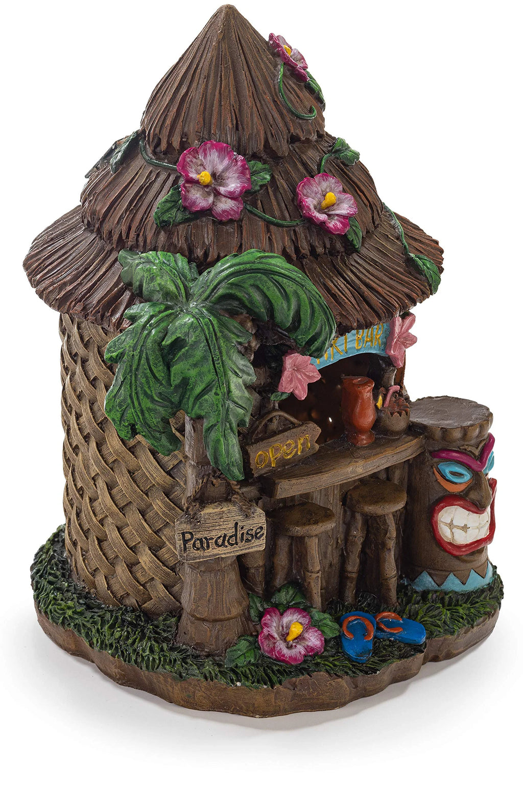 Tiki Hut Solar Powered LED Outdoor Decor Q4684