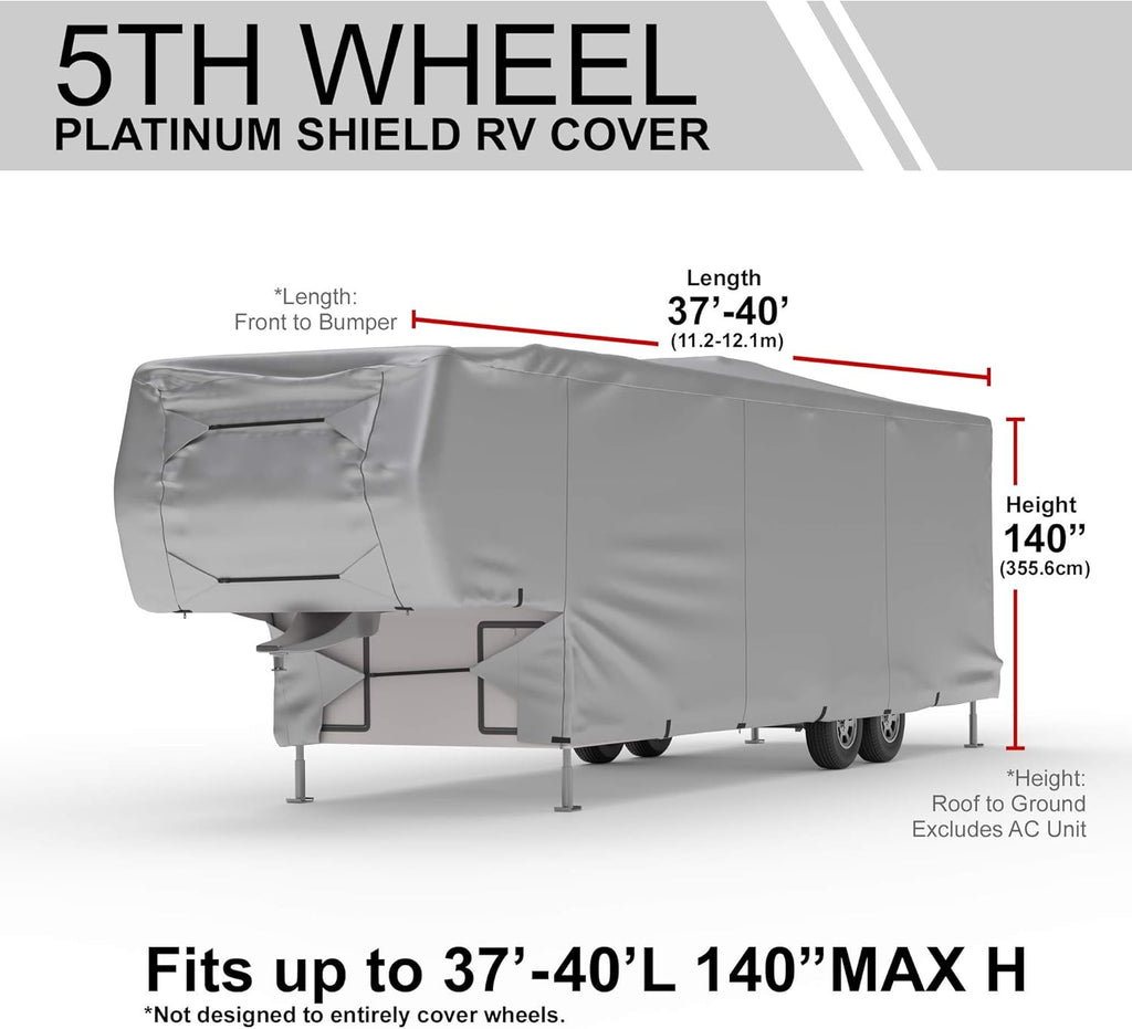 Weatherproof RV Cover for 5th Wheel RV 30' - 32' Long with Fleece Lining O609604