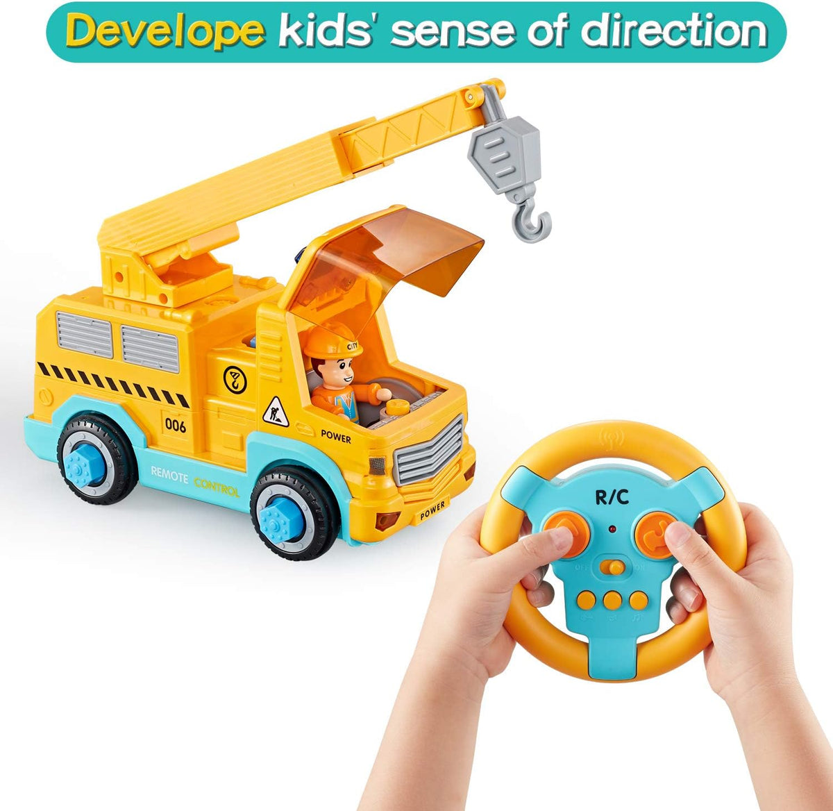 Take Apart Car STEM Toy Building Set with Electric Toy Drill and Remote Control Construction Vehicle F655015