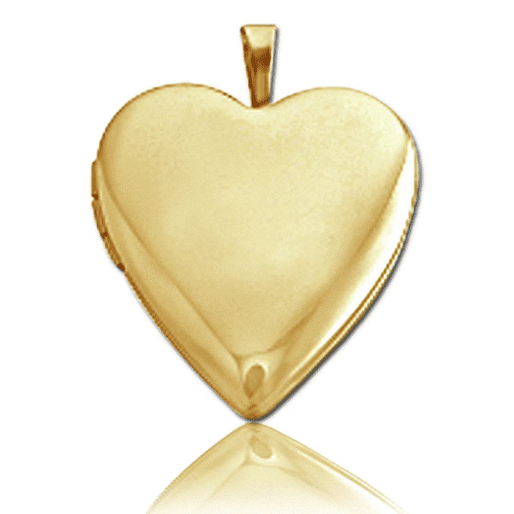 Solid 14K Yellow Gold Heart Locket Necklace Pendant S385